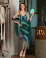 Vestito Longuette con frangia 2