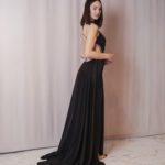 Black orchid - Abito lungo nero in satin