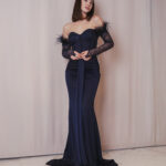 Blue Obsession – Abito lungo blu notte