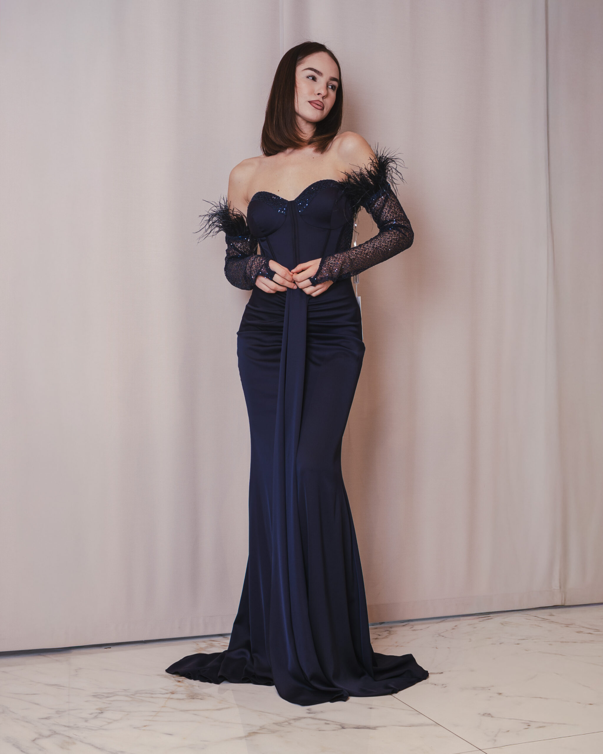 _DSC5999 Blue Obsession – Abito lungo blu notte - immagine 1