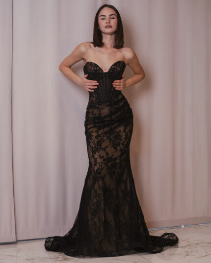 Noir Sirène – Abito lungo in pizzo