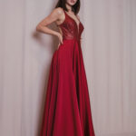 Red Majesty – Abito lungo in satin