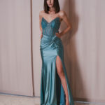 Emerald Muse – Abito lungo gioiello