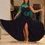 Royal Contrast - Abito blu morbido scivolato