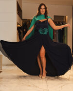 Royal Contrast - Abito blu morbido scivolato